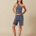 SHORT DENIM STARS STUDS