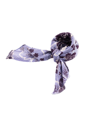 VINTAGE PRINT ANILINE BLUE SCARF