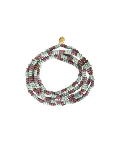 LONG BEADED NECKLACE MIX SAGE