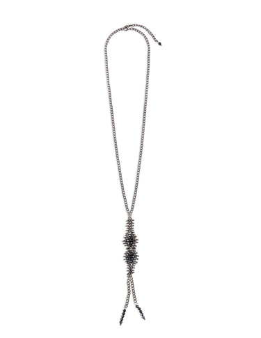 NECKLACE BEADS ANTHRACITE RHOMBUS