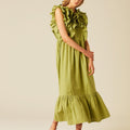 GREEN RUFFLED DRESS