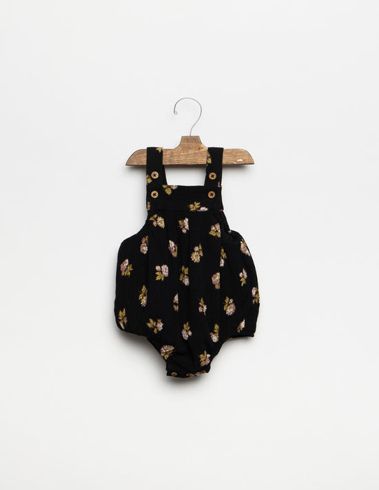 ANTHRACITE FLOWER STRAP ROMPER