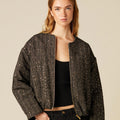 SEQUIN TWEED BOMBER