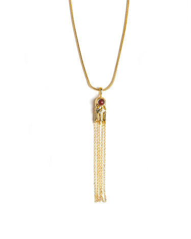 GARNET STONE CHAIN NECKLACE