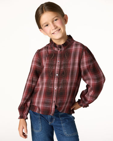 BLACKBERRY CHECK EMBROIDERED SHIRT