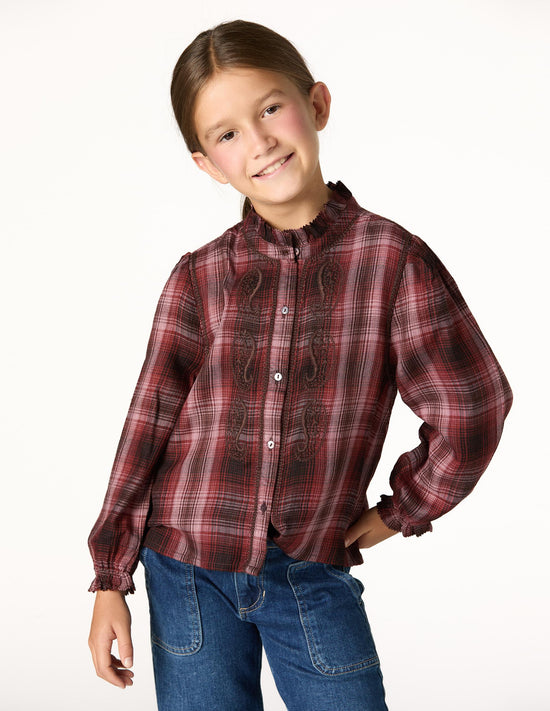 BLACKBERRY CHECK EMBROIDERED SHIRT