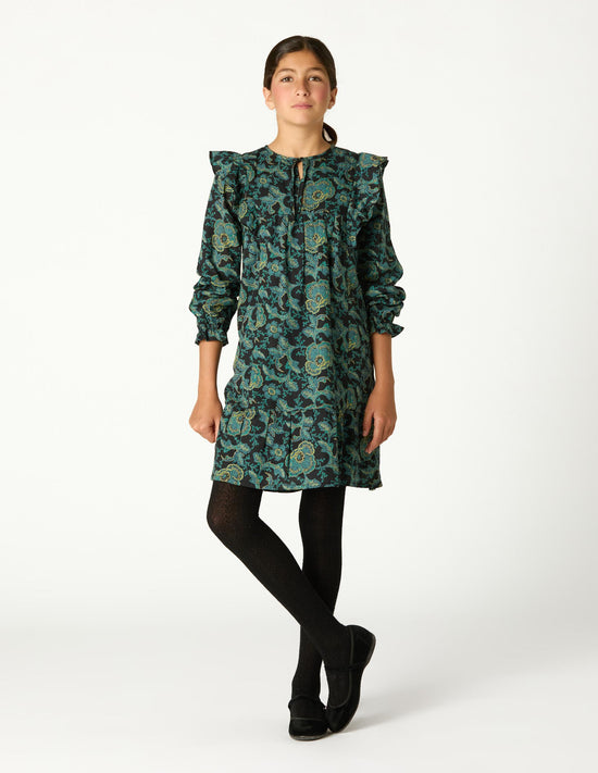 FLUTTER SLEEVE DRESS WILD BLUE