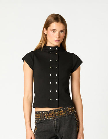 CAMISETA DOBLE BOTONADURA ANTRACITA