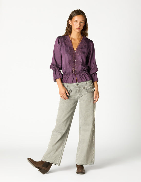 PANTALÓN DENIM TAPETA TACHAS LIGHT GREY