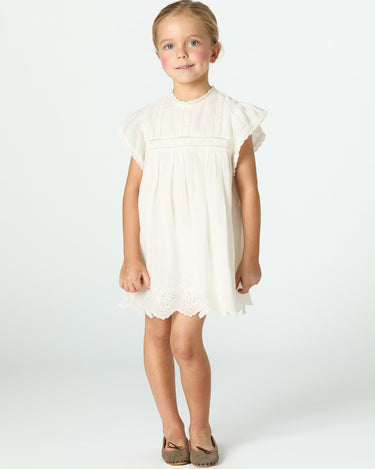 EMBROIDERED ECRU DRESS