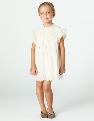EMBROIDERED ECRU DRESS