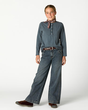 "NN" EMBROIDERED JEANS BLUE RIN