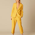 YELLOW SIDE SLIT TROUSERS