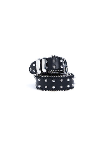 BLACK STUDDED BEAD BELT