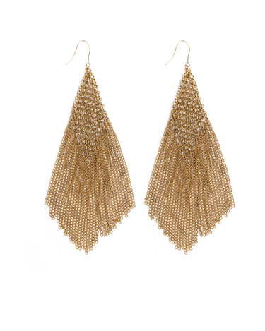 GOLD CHAIN FRINGE EARRINGS