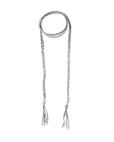 LONG SILVER BRAID