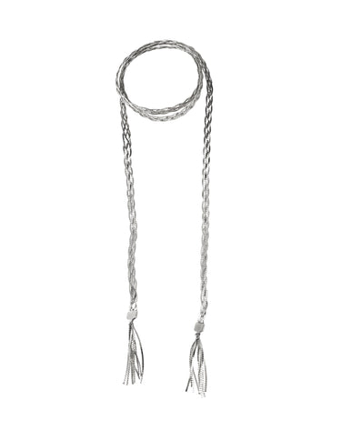LONG SILVER BRAID