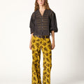 CURRY FLORAL CORDUROY PANTS
