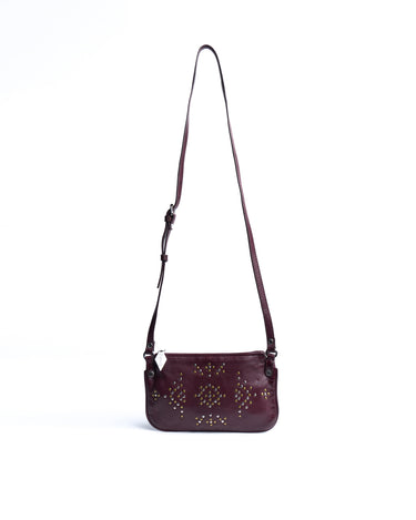 BROWN STUDDED CROSSBODY BAG