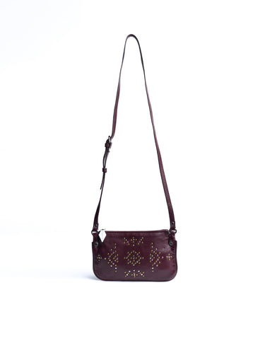 BROWN STUDDED CROSSBODY BAG