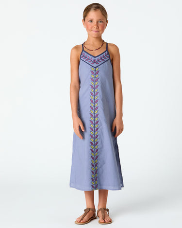 EMBROIDERED LEAVES DRESS