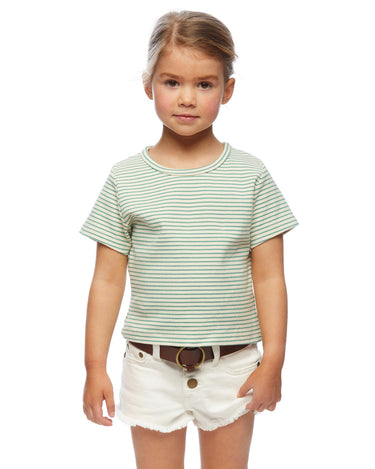 Short-sleeve green striped t-shirt
