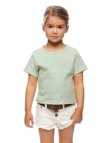 Camiseta manga corta rayas verde