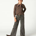DISTRESSED GREY DENIM TROUSERS