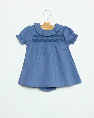 ANILINE BLUE SMOCK DRESS