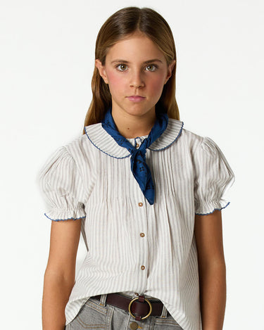 ECRU STRIPED SHIRT STITCHING