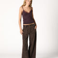 BROWN CORDUROY ROUND POCKET TROUSERS