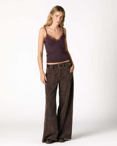 BROWN CORDUROY ROUND POCKET TROUSERS