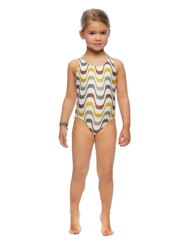 Traje baño ondas mostaza