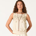 TOP 20'S EMBROIDERED ECRU
