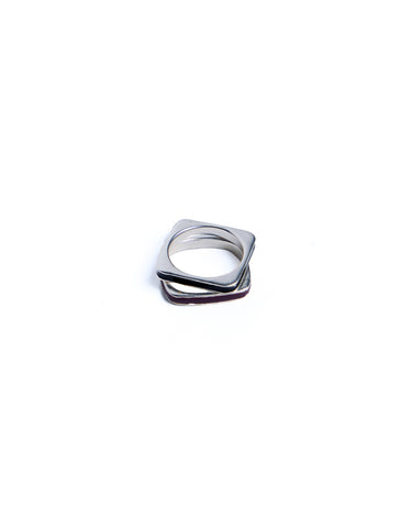 CHOCOLATE ANTHRACITE SQUARE RING SET