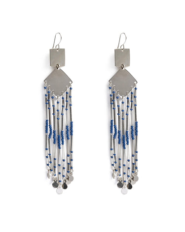 PENDIENTES CUADRADO AZUL - ACERO INOXIDABLE