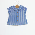 CAMISA CUELLO RAYA ECRU/BLUE