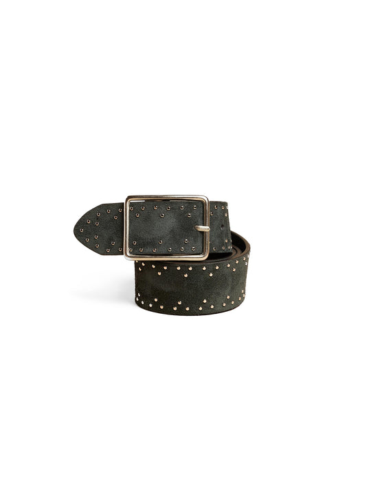 ZIG ZAG SUEDE BELT GREEN