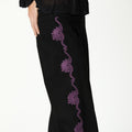 BLACK DENIM EMBROIDERED BERRY