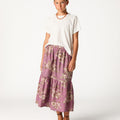 SKIRT ROSES PLUM
