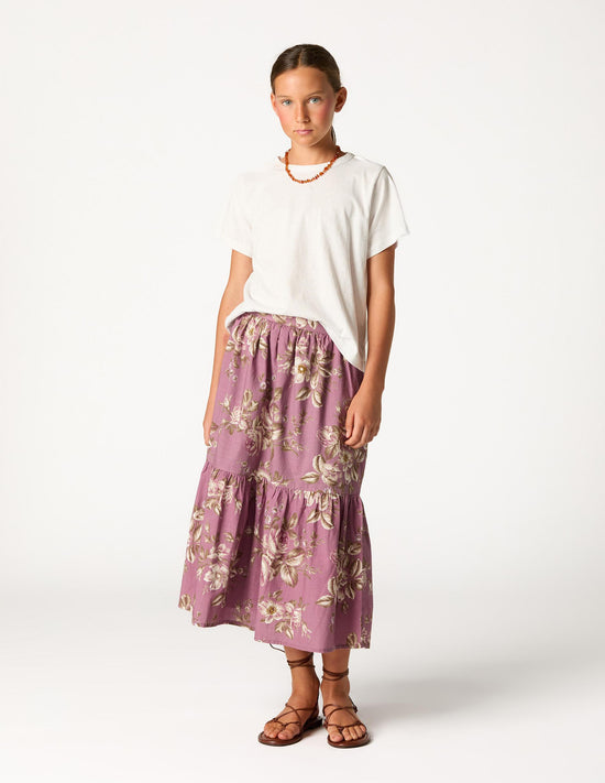 SKIRT ROSES PLUM
