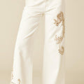WHITE EMBROIDERED TROUSERS