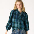 BLUE CHECK EMBROIDERED SHIRT