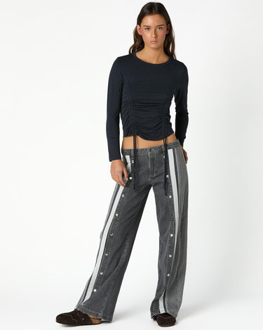 GREY DENIM BUTTONS