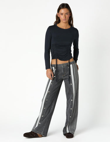 GREY DENIM BUTTONS