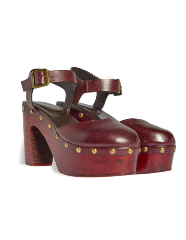 BURGUNDY WEDGE CLOG