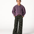 FLORAL CORDUROY TROUSERS GREEN