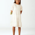 SQUARE DRESS WITH WHITE LACE