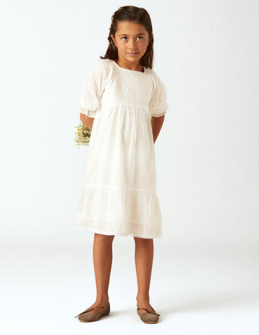 SQUARE DRESS WITH WHITE LACE
