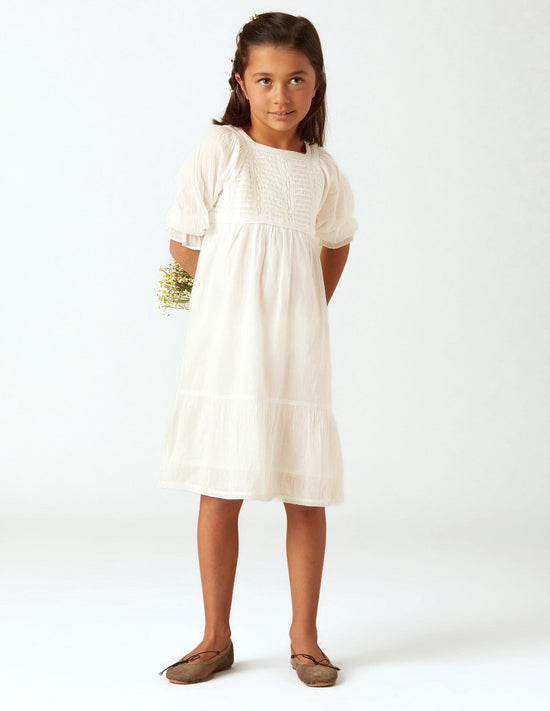 SQUARE DRESS WITH WHITE LACE